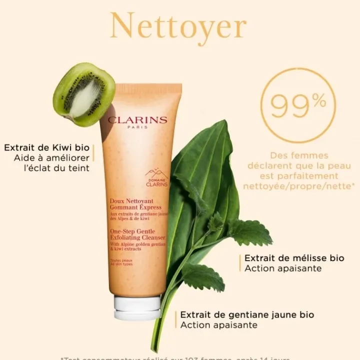 CLARINS Nettoyant Visage|Doux Nettoyant Gommant Express Toutes Peaux