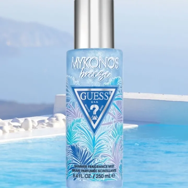 Femme Guess Gamme Complémentaire Parfumée|Brume Parfumée Corps & Cheveux|Mykonos Breeze Brume Parfumée Scintillante