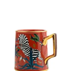 Ortigia Sicilia Accessoires Maison|Jungle Corallo                Mug en Céramique
