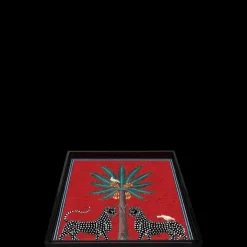 Ortigia Sicilia Accessoires Maison|Ortigia                Plateau Carré Rouge en Laque