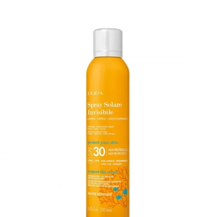 Pupa Protecteur Solaire|Spray Solaire Invisible SPF 30 Corps, Cheveux & Cuir Chevelu Haute Protection UVA - UVB - Infrarouges