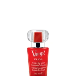 Pupa Base & Top Coat|Vamp! Base et Top Coat Transparent et Parfumé                Base et Top Coat transparent et parfumé, fragrance rouge