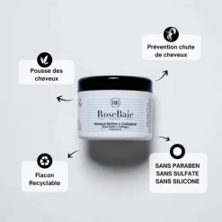 RoseBaie Paris Soin Conditioner & Masque|Biotine x Collagène                Masque Reparation, Pousse et Reconstruction