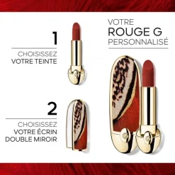 GUERLAIN Rouge À Lèvres & Laque|Rouge G de Majestic Feathers                L’Écrin Bijou Double Miroir - Songbird