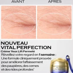 SHISEIDO Soin Yeux & Lèvres|Vital Perfection                Crème Yeux Lift Fermeté et Outil de Massage